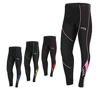 Brisk Bike Ladies Cycling Tights Padded Winter Thermal Pants And Trouser (IT, Testo, S, Regular, Regular, Negro/Rosa)