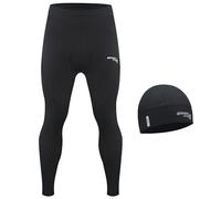 Brisk Bike Pantaloni Ciclismo Uomo Incluso con Berretto da Ciclismo Gratuito, con Imbottitura in Gel Fresco all'Interno Pantaloni Uomo Imbottiti Lightweight Pantaloni Ciclismo Uomo (Black, XXL)