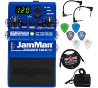 Briskdrop Digitech JamMan Solo HD Stereo Looper Pedale - Bundle con 2 cavi patch, 6 plettri Dunlop e cavo AUX Pig Hog da 3,5 mm