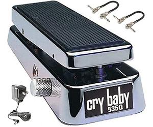 Briskdrop Dunlop 535Q-C Cry Baby Multi-Wah Pedale, cromato, con alimentatore Dunlop e 2 cavi patch MXR