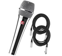 Briskdrop sE Electronics V7 - Microfono portatile supercardioide da studio, cromato, con 2 cavi XLR