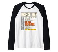 Brisket Day Schedule Funny BBQ Smoker Pitmaster The Stall Maglia con Maniche Raglan