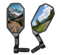 BriskMore Bar End BT-022 - Specchio per bicicletta con lente convessa ad alta definizione, antigraffio, vista posteriore sicura, 1 paio di specchietti per bicicletta (lato destro e sinistro)