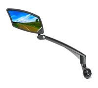 BriskMore Specchietto retrovisore per manubrio della bicicletta, lente in vetro resistente ai graffi, regolabile e girevole, specchietto retrovisore sicuro per lato sinistro BT-016L