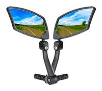 BriskMore Specchio per bicicletta Bar End 1-PAIR, lente in vetro convessa antigraffio ad alta definizione, specchietto retrovisore sicuro per lato sinistro e destro BT-018..