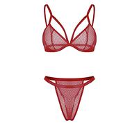 Briskorry Set di biancheria intima sexy da donna, reggiseno push up, da donna, senza ferretto, taglie forti, sexy, biancheria da notte, biancheria da notte, set da clubwear Babydoll, vino, XL