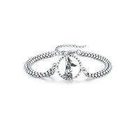 Brisskaari Braccialetto unisex con San Michele, Cristoforo, Benedetto, Giuda, Giuseppe, Guadalupe, Angelo Custode, Santa Muerte, in argento Sterling 925, con catena a doppia maglia, 22,9 cm, Regular
