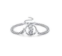 Brisskaari Braccialetto unisex con San Michele, Cristoforo, Benedetto, Giuda, Giuseppe, Guadalupe, Angelo Custode, Santa Muerte, in argento Sterling 925, con catena a doppia maglia, 22,9 cm, Regular