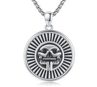 Brisskaari Santa Muerte - Collana da uomo e donna, in argento Sterling 925, con ciondolo a forma di teschio, con teschio, morte sacra, Acciaio inossidabile