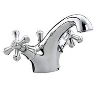 Bristan K BAS C Colonial, Miscelatore monocomando per lavabo, incl. tappo di scarico Pop Up, Cromato