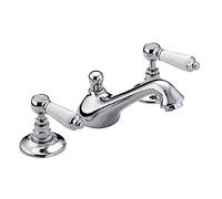 Bristan RS2 3HBAS C Renaissance - Miscelatore per lavabo a 3 fori con tappo di scarico, cromato