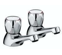 Bristan VAC 3/4 C MT Club, Rubinetto a 2 getti per lavabo, con manopole in metallo