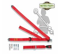 Bristish Made Securon R2P Cintura Sicurezza Auto Classica 3 Punti 47cm Rosso