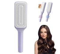 Bristleflex Hair Brush, Bristleflex Brush, Self Cleaning Hair Brush, Easy Clean Hair Brush with Retractable Bristles for Effortless Hair Removal and Cleaning (Purple)