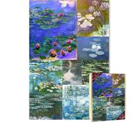 Bristlegrass Puzzle in legno per adulti da 1000 pezzi in su, collezione Claude Monet, ninfee d'acqua, stile europeo, classico, pittura a olio, giocattoli, idea regalo, puzzle artistici (1000 ninfee)