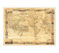Bristlegrass Puzzle per adulti, 1000 pezzi, mappa del mondo vintage 1855, puzzle | 1000 pezzi per adulti | puzzle in legno antico per appassionati di storia e amanti della decorazione