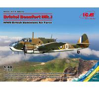 Bristol Beaufort Mk.I, WWII British Dominions Air Force 1:48 Plastic Model Kit