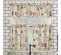 Bristol Coffee Shop n. 918 - Set di tende da cucina semi-velate con mantovana e ripiani, 137,2 x 91,4 cm, 3 pezzi, colore: Avorio