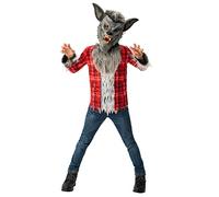 Bristol Novelty 3015507-8000 Costume da lupo mannaro, per bambini, grigio, rosso, età 7-8 anni Halloween