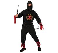Bristol Novelty 301590XL000 Costume da Ninja nero per adulti, uomo, XL Halloween, Carnevale