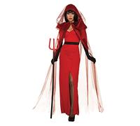 Bristol Novelty 301620M Costume da demone cremisi per adulti, donna, rosso, taglia M 44-46 EU Halloween