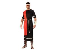 Caesar Black Toga con drappeggio rosso, set di costumi per adulti, extra large,