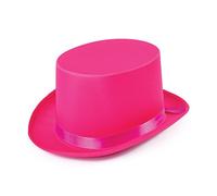 Bristol Novelty- Accessorio per la Testa, Cappello con Nastro di Raso, 1 Pezzo, Rosa, Taglia Unica, per Adulti Halloween Cilindro, Colore, BH499