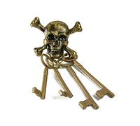 Pirata D'Oro Tesoro Teschio Halloween Party Accessorio Vestito Scheletro Chiavi