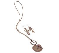 Bristol Novelty BA3226 Collana con orologio e orecchini a ingranaggio, donna, bronzo Halloween