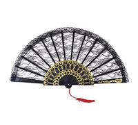 Elegante Nero Spagnolo Pizzo Ventola per Matrimonio Feste E Costume