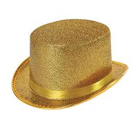 Bristol Novelty BH467 - Cappello a cilindro in lurex dorato, unisex, taglia unica