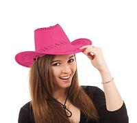 Bristol Novelty Bh487 Cappello da Cowboy in Pelle, Unisex, Taglia Unica, Colore Rosa Halloween