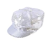 Bristol Novelty BH542 70 Silver Sequin Cap 70's Style, Donna, Taglia Unica