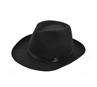 Vintage Gangster Cappello Nero Lana Feltro Gangster Boss Fedora