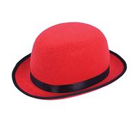Rosso Vintage Bombetta Derby Cappello Uomo Donna Classico Costume - Negozio Ora