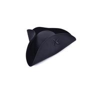 Bristol Novelty BH653 Pirate Tricorn | Feltro di lana | 1 pezzo | Nero | Taglia unica - Cappello da adulto, Unisex