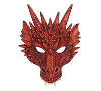 Bristol Novelty BM552 Maschera da drago rossa, uomo, donna, taglia unica Halloween