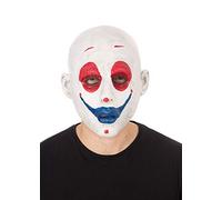 Bristol Novelty Bm587 Maschera da Clown Realistica, Unisex, Colore Bianco, Blu, Rosso Halloween