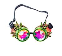 Bristol Novelty Bm605 Occhiali Caleidoscopici con Maschera Verde e Rossa, da Uomo, Donna, Verde, Rosso Halloween