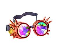 Bristol Novelty Bm607 Occhiali Caleidoscopici con Maschera Rossa e Arancione, Unisex Halloween