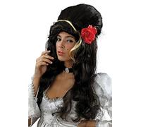 Per Adulto Alveare Rosa Nera Parrucca Acconciatura Pop Stella Musica Costume