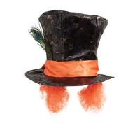 Bristol Novelty - Cappello a cilindro con capelli finte e piume - (BN522)