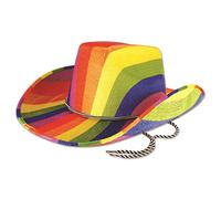 Bristol Novelty Cappello da cowboy multicolore, 1 pezzo. - Design arcobaleno vivace, accessorio perfetto per festival, feste, festival, orgoglio e moda quotidiana