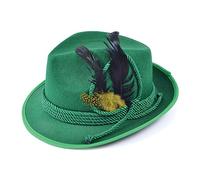 Adulti Verde Feltro Oktoberfest Festival Halloween Piume Funky Cappello Costume