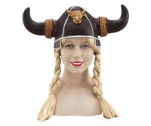 Bristol Novelty -Casco vikingo con trecce - Donna (BN2165)
