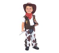 Bristol Novelty CC016 Costume da cowboy, per bambini, marrone, bianco, XS Halloween, Carnevale