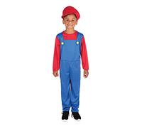 Bristol Novelty CC290S - Costume da idraulico Mate Boy (S), blu, rosso, 4-6 anni, Halloween, Halloween