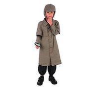 Bristol Novelty CF240XL - Costume lungo da detective per bambini, marrone, età 10-12 anni Halloween, Carnevale