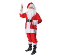 Bristol Novelty- Costume Babbo Natale Pelliccia 7 Pezzi, Colore Bianco, 42-44-In