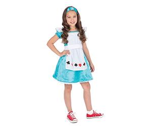 Bristol Novelty - Costume da Alice taglia M per bambina di età compresa tra 5 e 7 anni, blu Halloween